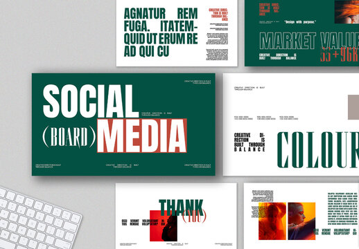Social Media Mood Board Presentation With Modern Editorial Creative Layout