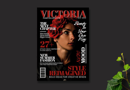 Victoria Fashion Magazine Cover template
