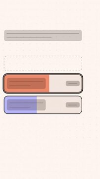 Vertical 9:16 animated vertical poll overlay full width in coral and magenta on a light background. Seamless looping 4K motion graphics in portrait format for interactive reels, shorts and story polls
