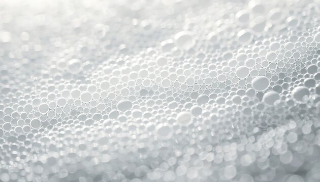Abstract background of white soap foam bubbles with soft lighting and a clean bright texture