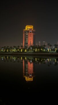 Lusail, Qatar, Hotel Ritz Carlton. Lake View of Beautiful New Developing city from Lusail City