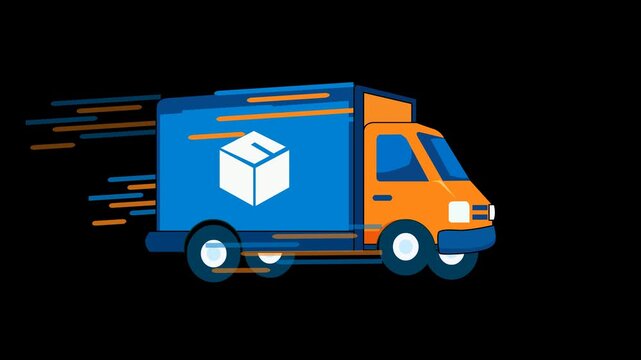 Animation of an expedition vehicle moving quickly against a transparent background