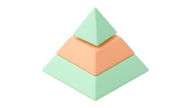 Soft Pastel Spring Matte Abstract Pyramids 3D