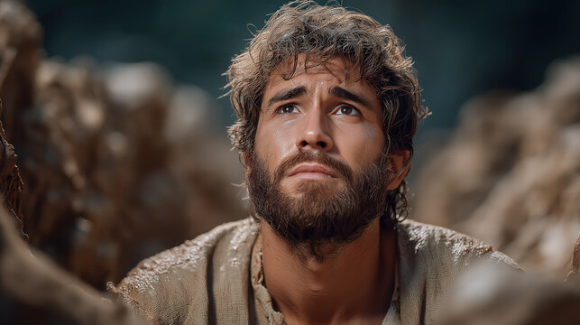 Prophet Jeremiah trapped in a deep muddy cistern in an ancient biblical scene of suffering, faith, and perseverance