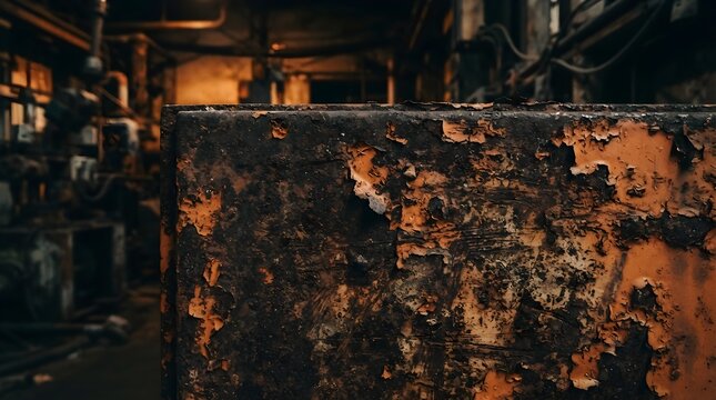 Grunge Metal Texture with Rust and Orange Paint Halloween Background