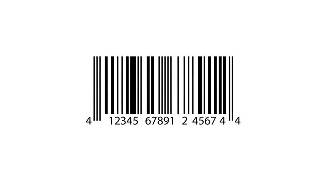 Black and white barcode number sequence