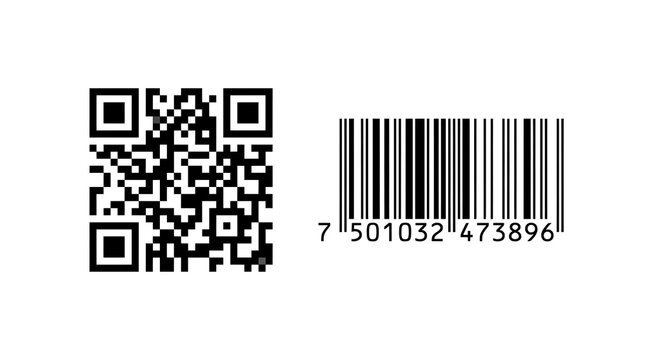 Qr and barcode scanner symbols on white