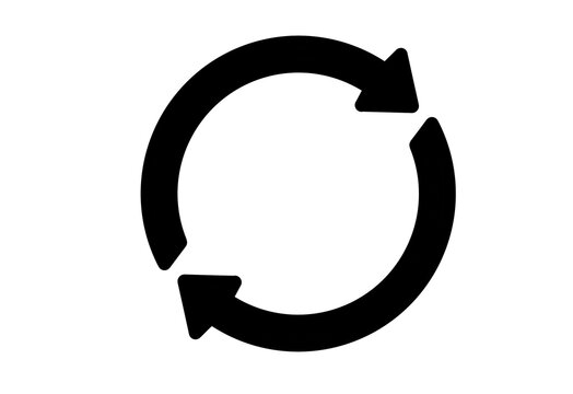 Solid black circular refresh arrow icon for sync