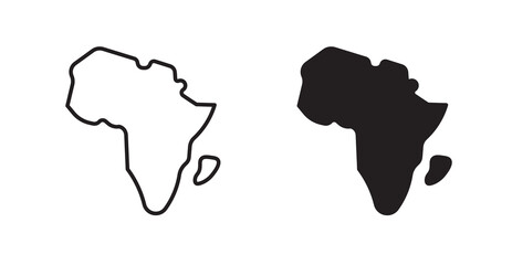 Earth africa icon flat outline in black © Vince