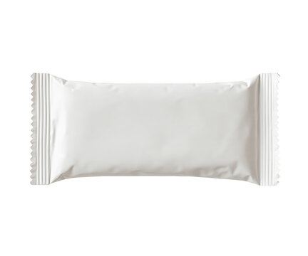 Blank white snack bar packaging mockup isolated on transparent background