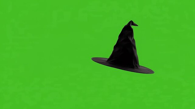 Witch hat silhouette halloween green screen spooky mysterious dark magic fantasy costume accessory holiday celebration festival event tradition