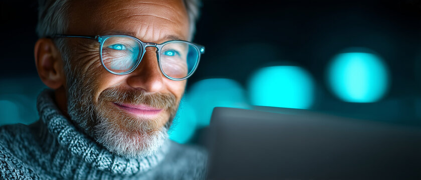 Senior Professional Learning Digital Skills with AI Assistance &mdash; Modern Education Portrait

