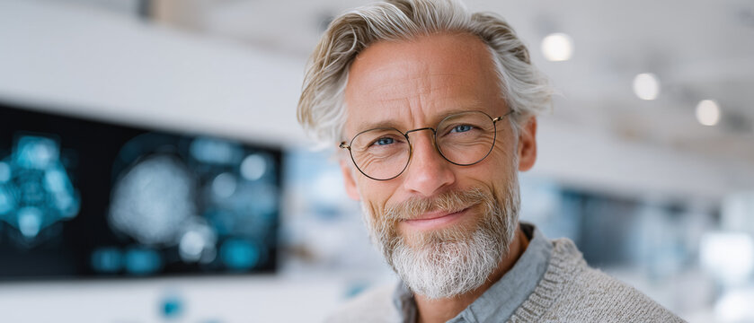 Senior Professional Learning Digital Skills with AI Assistance &mdash; Modern Education Portrait

