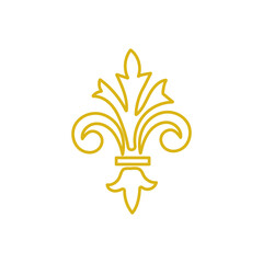 Gold fleur de lis symbol vector illustration isolated on transparent background © MSTLATIFA