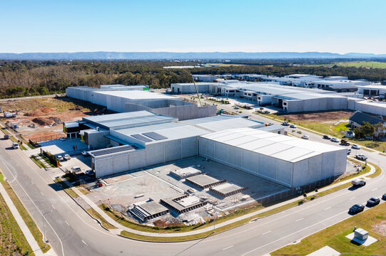 new industrial precinct with tilt slab sheds