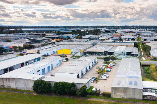 new industrial precinct with tilt slab sheds
