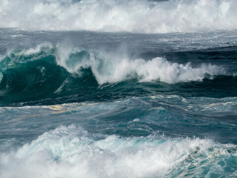 white capped waves crashing