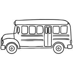 School bus doodle hand drawn  clip art © Estiningtyas