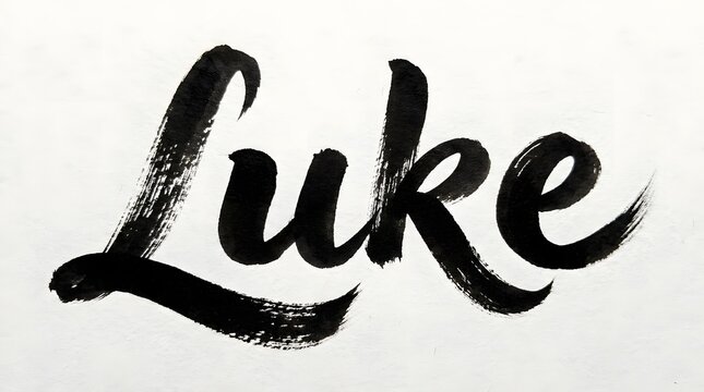 Elegant Handwritten Brush Script of the Name Luke