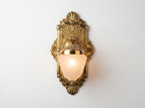 Antique brass decorative wall plaque with face
