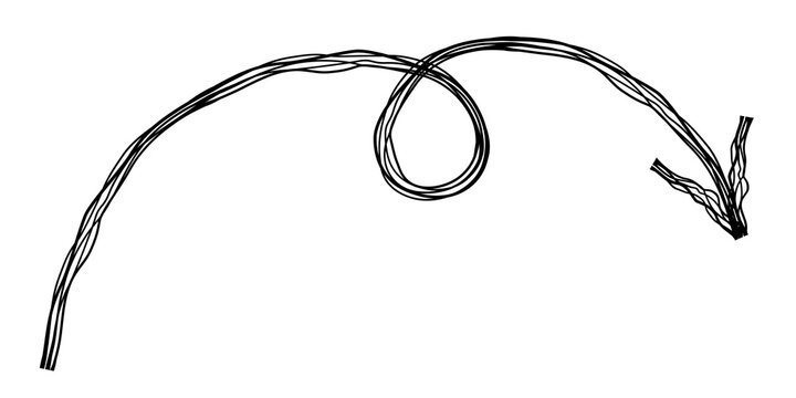 Hand Drawn Arrow Marker Isolated on Transparent Background PNG