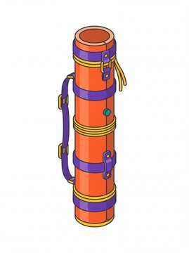 Indigenous peoples' vektor traditional quiver tube with straps