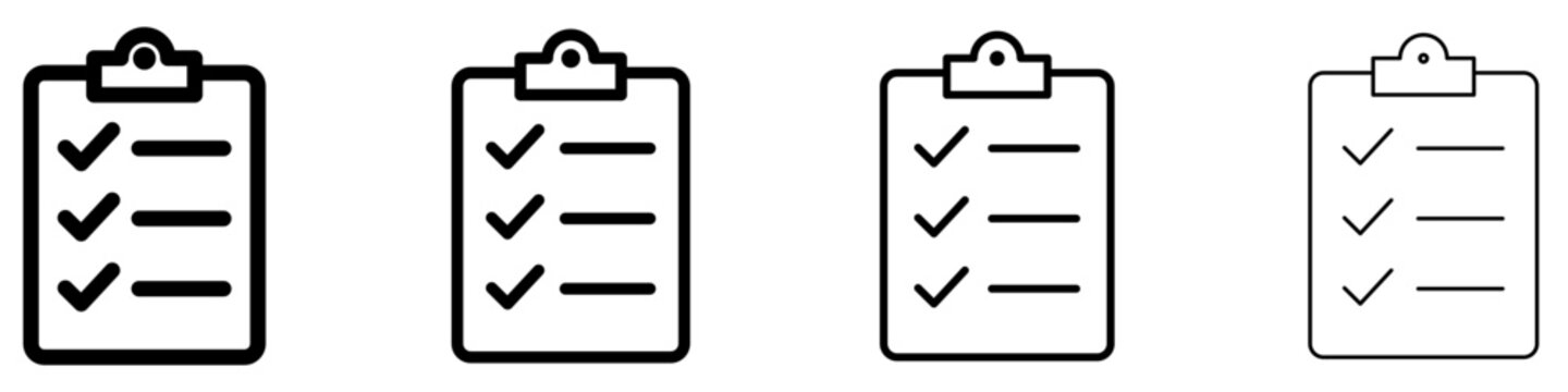 Clipboard checklist line icon for task management