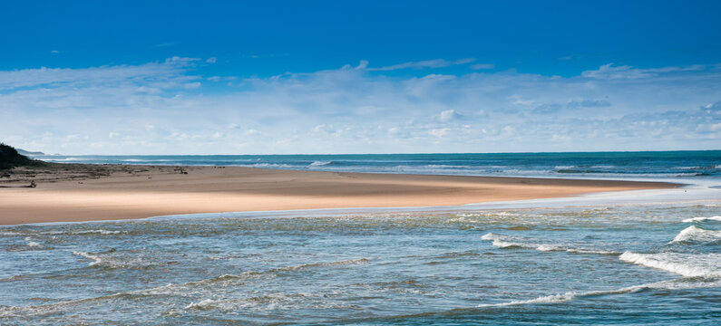 Coastal Sandbar and Blue Ocean