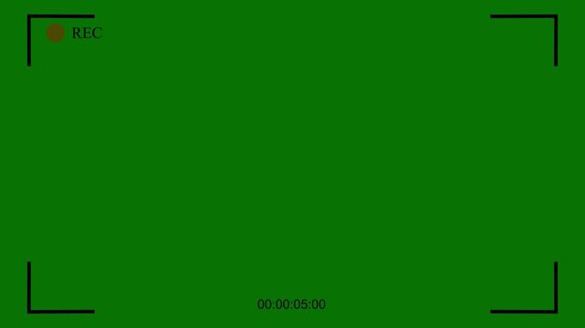camera recording screen overlay with alpha channel, dolor camera frame viewfinder, digital recorder display with multiple settings and timer, 4k camcorder interface on green screen background