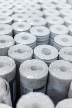 Close-up of Rolled Home Improvement Materials