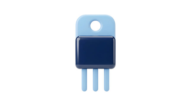 3D voltage regulator transistor icon isolated on transparent background