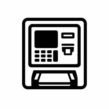 ATM automated teller machine icon for cash withdrawal.