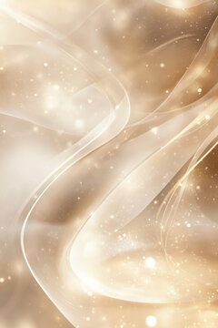 Golden abstract wavy lines glowing bokeh background, vertical