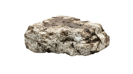 Obraz premium Close-up of a rough, natural gray stone with isolated transparent background.