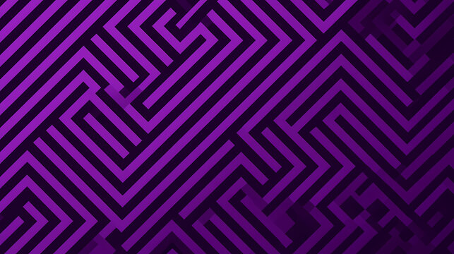 Abstract Purple Geometric Labyrinth Line Pattern Background.