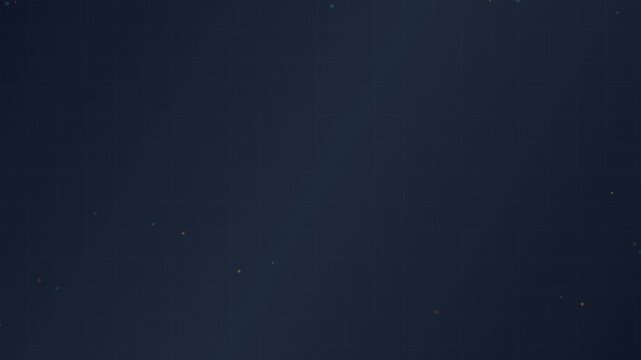 Background featuring navy blue texture with subtle glowing dust particles floating in the air.