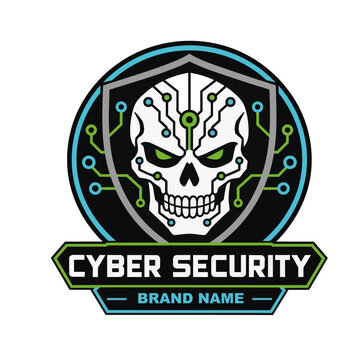 Cybersecurity Skull Badge Logo - Concept
