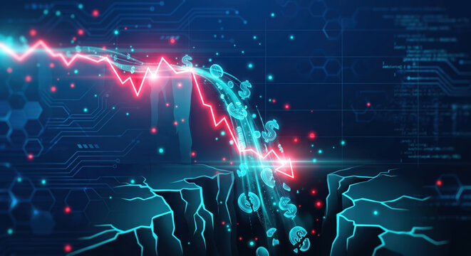 Cliff fall: cash conversion flips negative; default risk and insolvency pressure intensify.