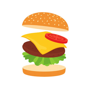vector illustration of a hamburger