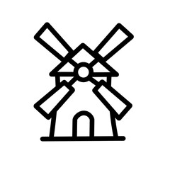 Windmill Farm Line Icon © Della