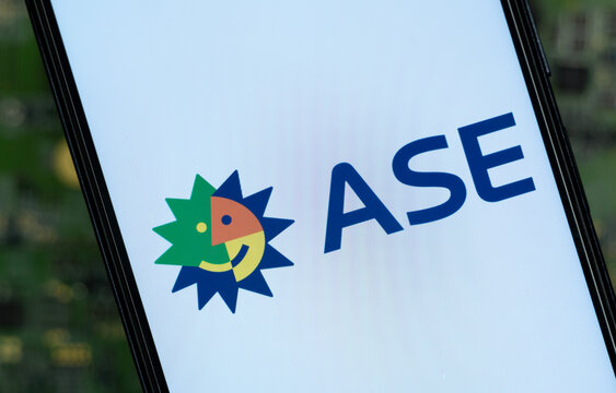 Kaohsiung, Taiwan - 24 September 2026: Close-up of ASE logo on a smartphone screen.