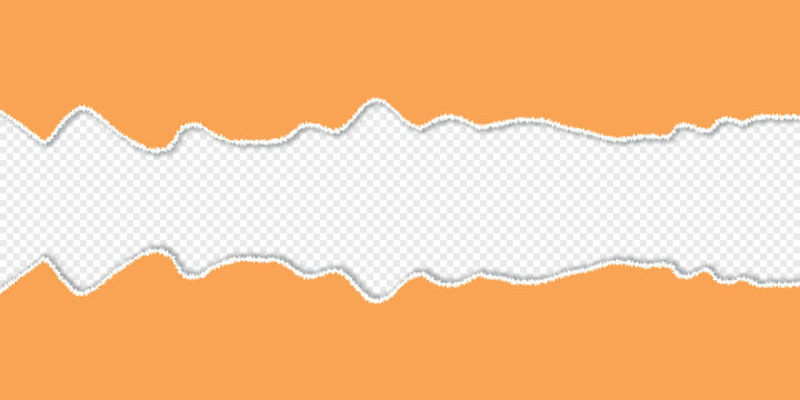 Orange torn paper with transparent background