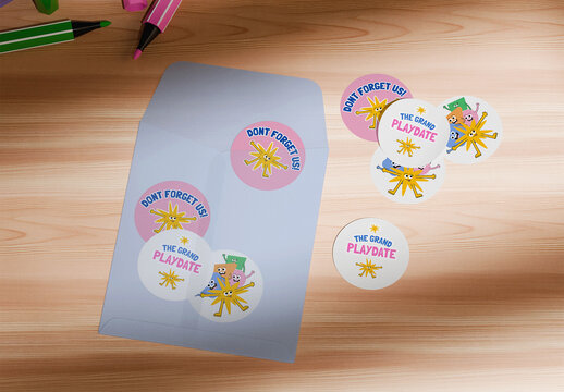 Die Cut Sticker Mockup