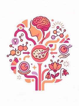 Abstract Tree with Flowers and Birds Vector Illustration, Romantic Floral Design with Pink Roses, Hearts, Leaves and Vintage Nature Elements for Wedding, Valentine and Spring Decoration Pattern