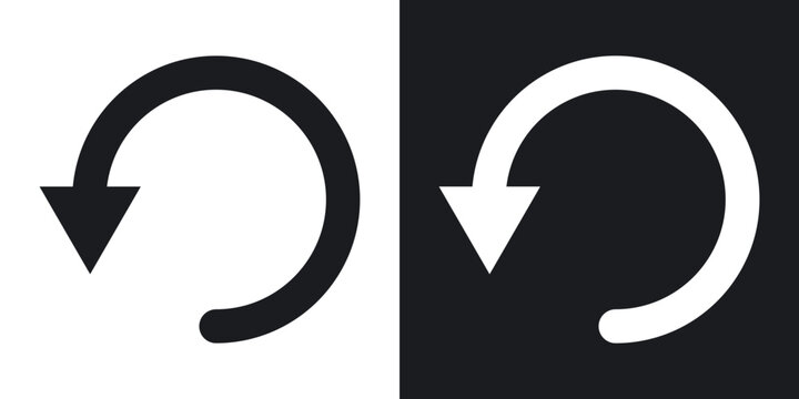 Rotate right icon flat outline in black