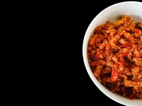 Orek tempe is a typical Indonesian food, specifically a Javanese dish made from tempeh which is cut into cubes or sliced ​​sticks and cooked with special spices, namely Javanese sugar.