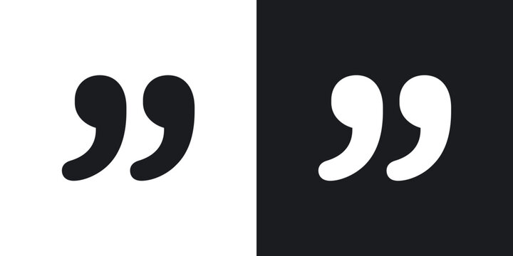 Quote right icon flat outline in black