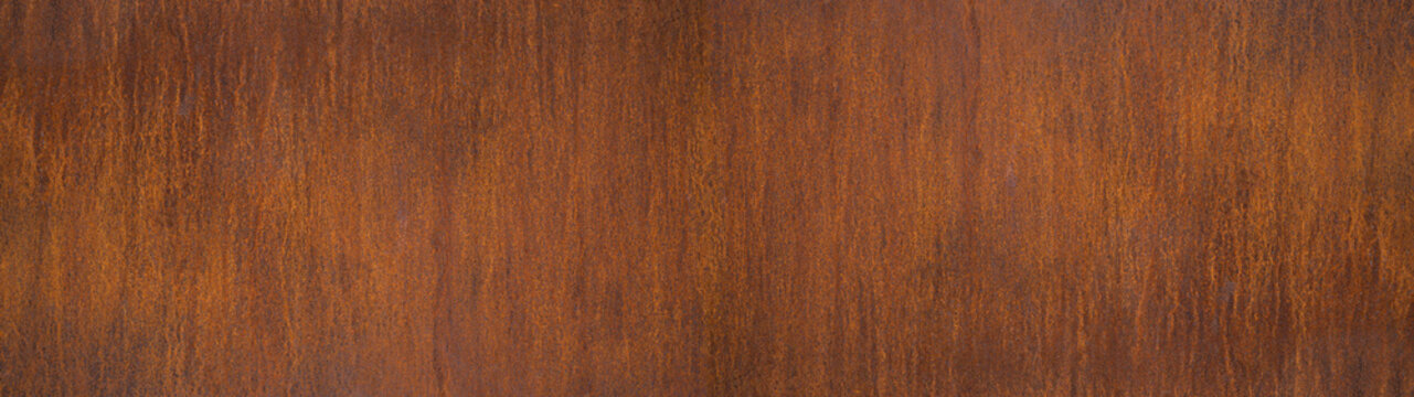 Grunge rusty orange brown metal corten steel stone background texture banner panorama