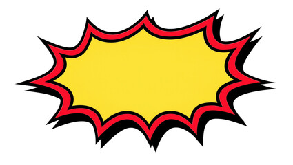 Explosion shape with yellow center and red border, isolated on transparent background © Michael