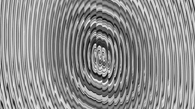 Abstract gray and white smooth monochrome spiral pattern background with smooth flowing motion